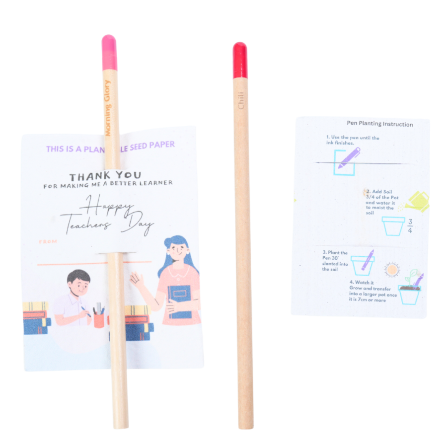 Plantable Pencil / Pen With Plantable Seed Paper Sleeve